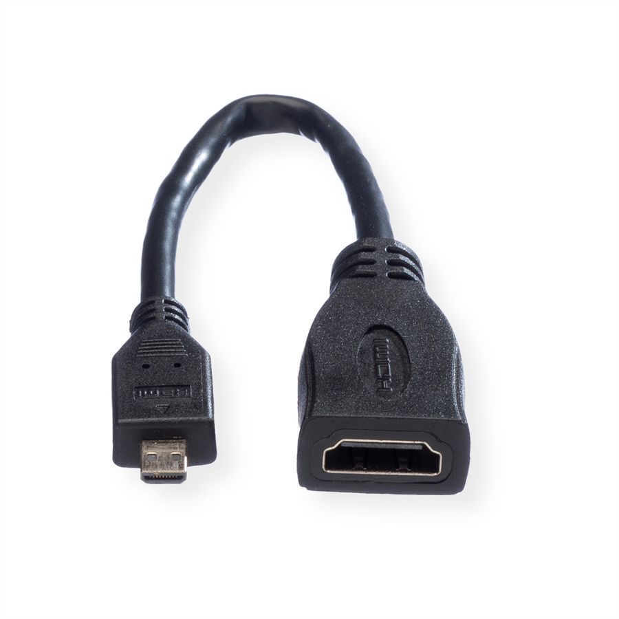 VALUE Câble HDMI High Speed avec Ethernet, HDMI F - Micro HDMI M, 0,15 m