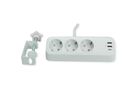 VALUE Tisch-Steckdosenleiste, 3fach mit Tisch-Klemme, inkl. USB-Charger (2x USB-A, 1x USB-C), 1,5 m