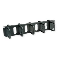 CONTEG 19"-Kabelführung 2 HE mit 2 x 5 Kabelösen 80 x 80 mm