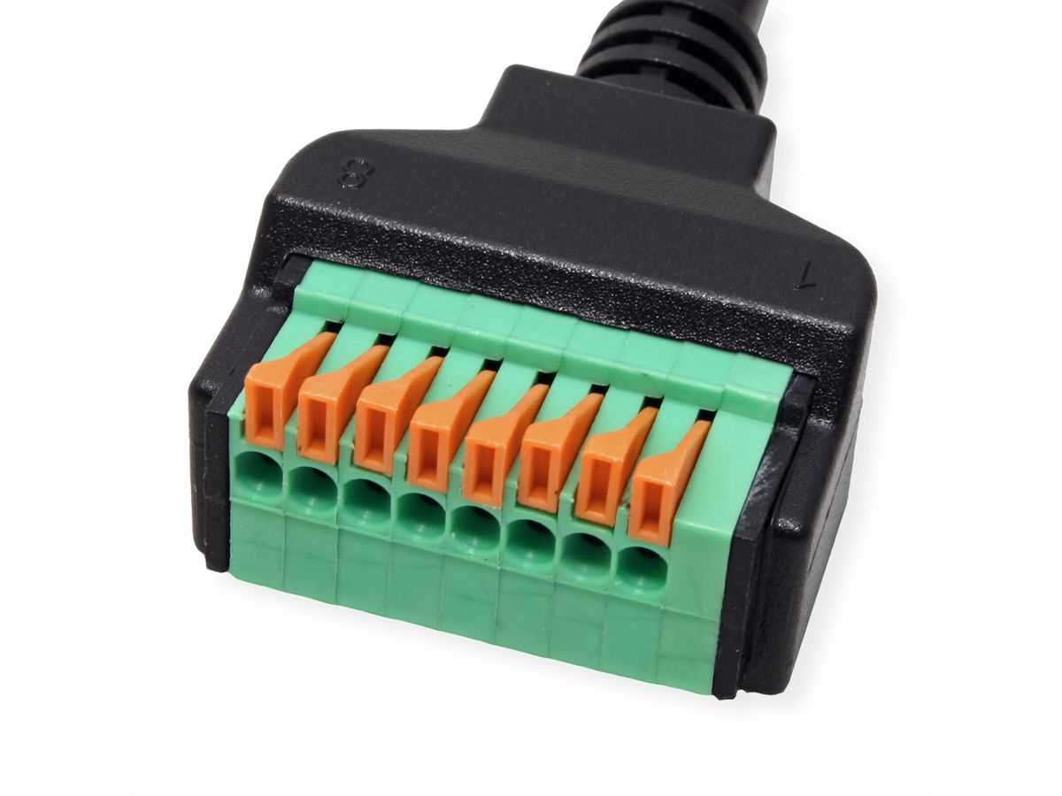 ROLINE Câble adaptateur RJ45 femelle vers bloc terminal, 30 cm