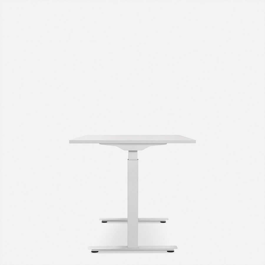 WRK21 Bureau Smart 180 x 80 cm, Hauteur réglable, Blanc uni / Blanc