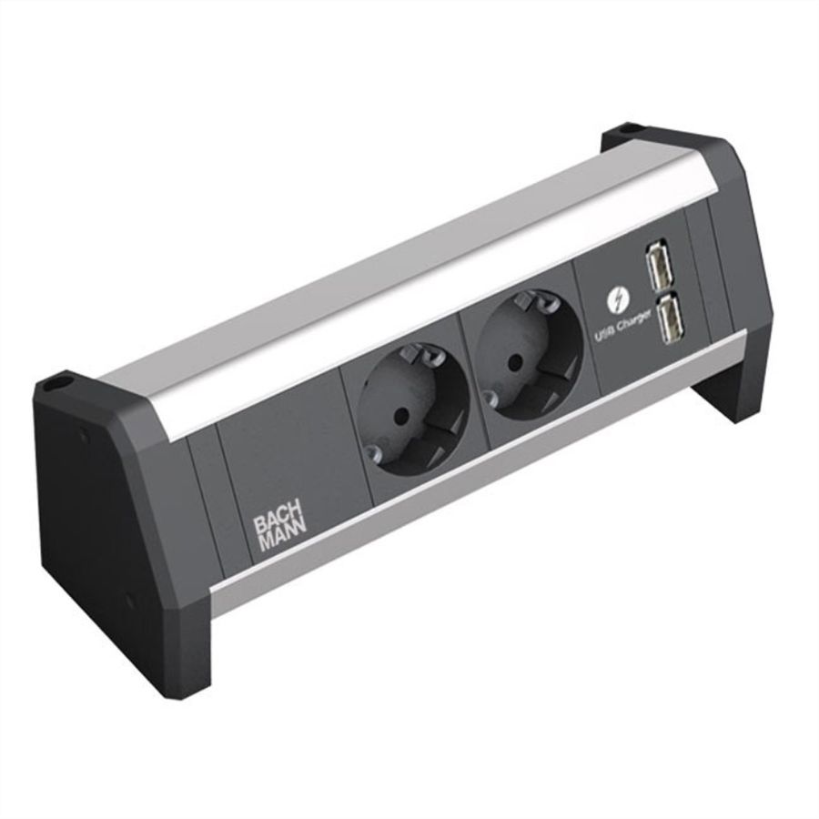 BACHMANN DESK 2x contact de protection 1x USB Charger