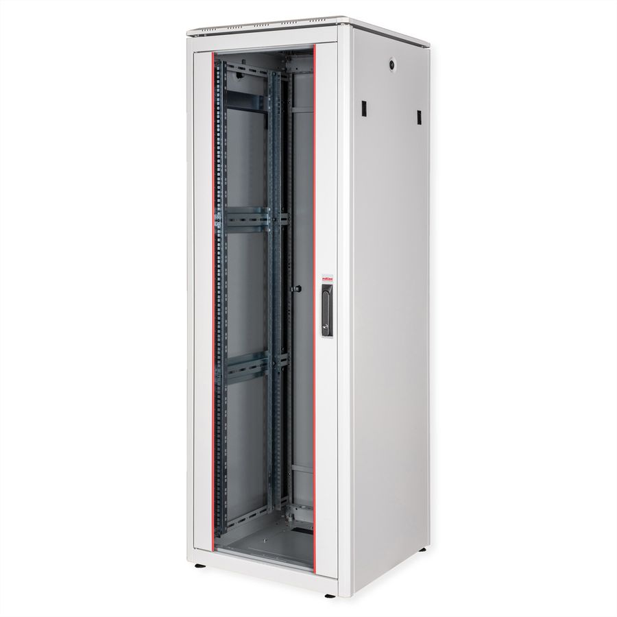 ROLINE 19-Zoll Netzwerkschrank Pro 36 HE, 600x600 BxT Glastür grau