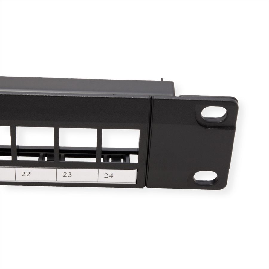 VALUE 19-Zoll-Keystone-Modulträger, 24 Ports, 1HE, ungeschirmt, schwarz