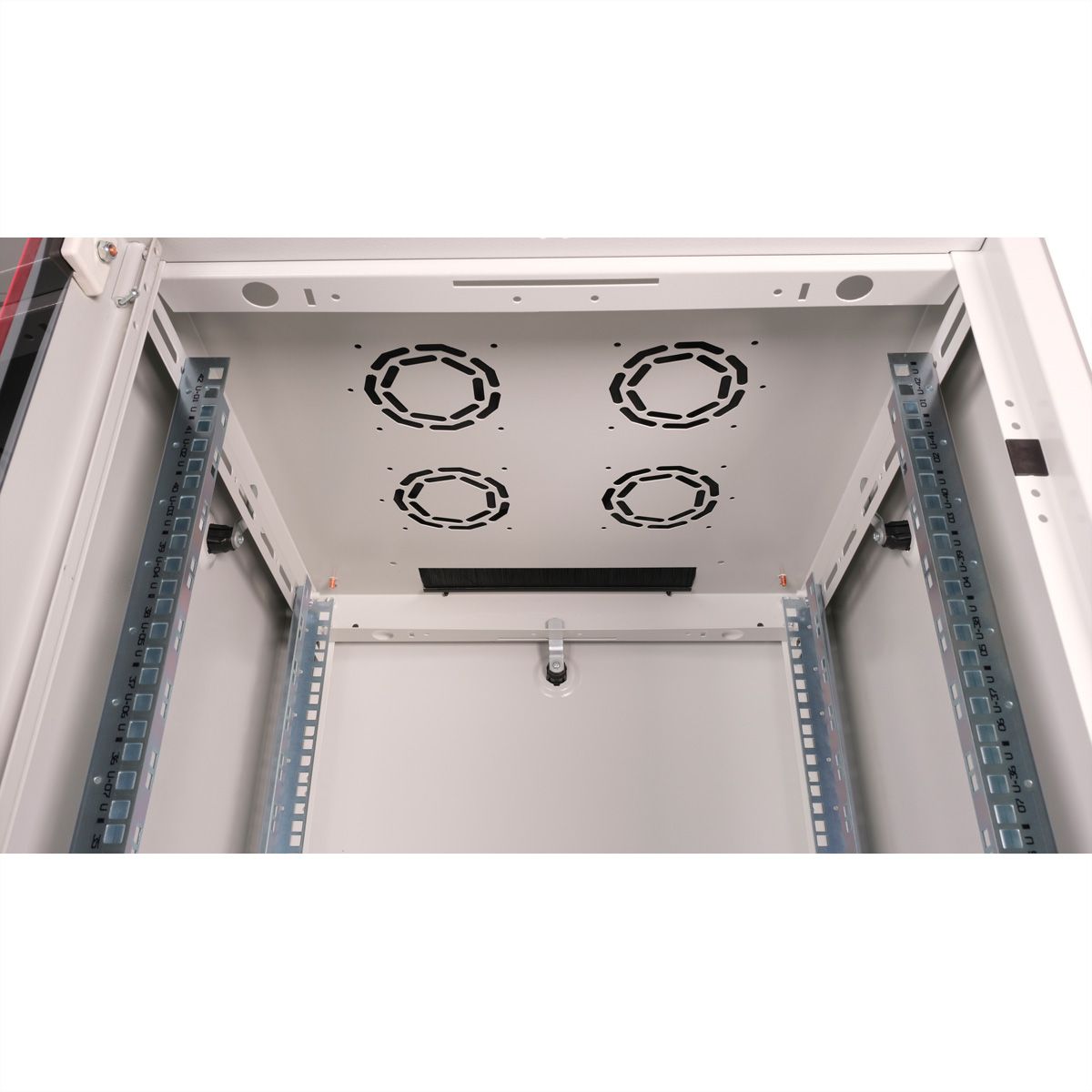 ROLINE 19-Zoll Netzwerkschrank Basic 42 HE, 600x600 BxT Glastür grau