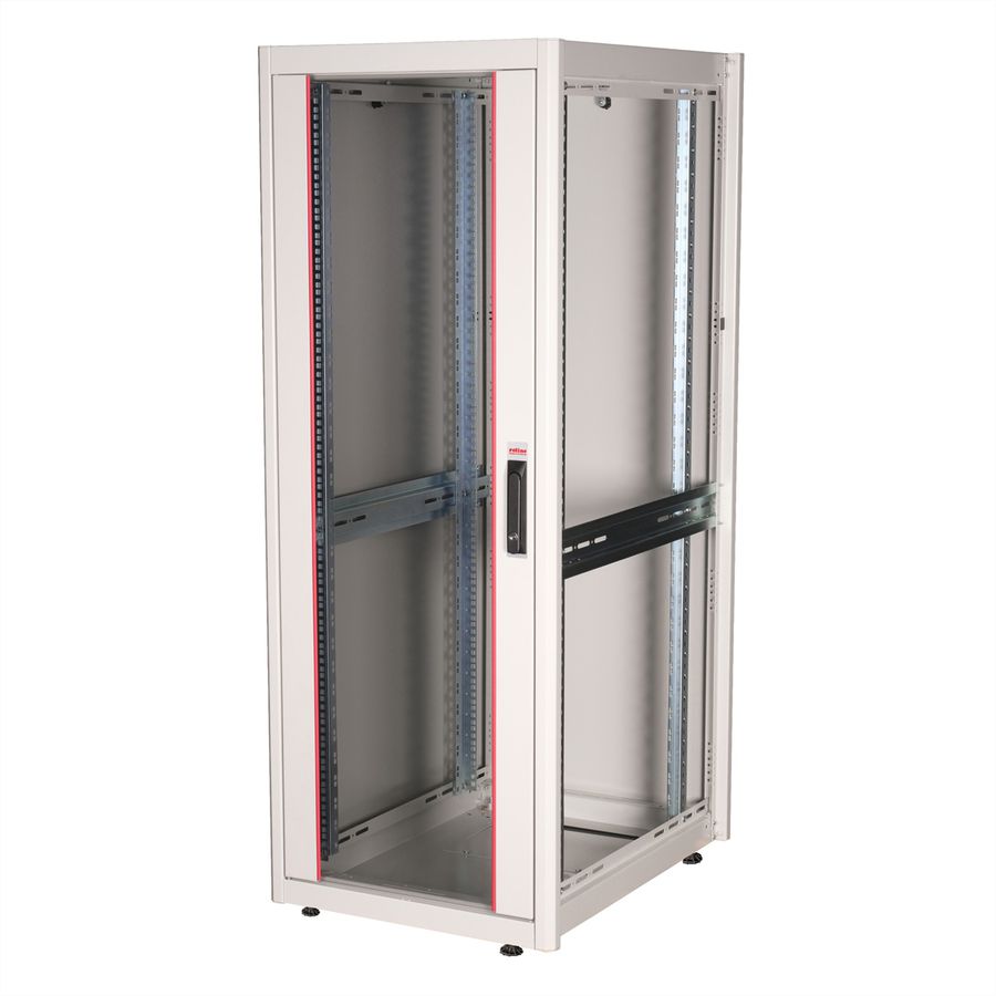 ROLINE 19-Zoll Netzwerkschrank Basic 32 HE, 600x800 BxT Glastür grau
