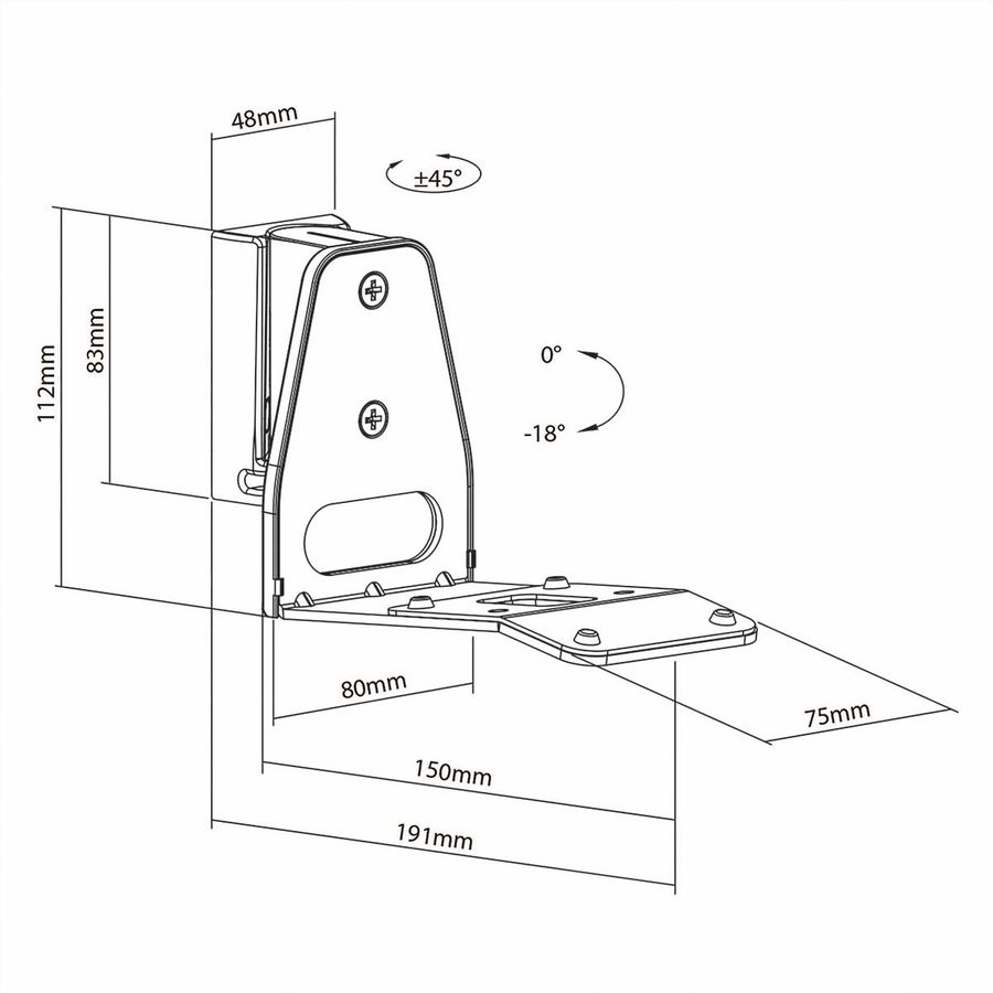 Nedis Lautsprecher-Wandhalterung für Sonos Era300 weiss, Wand, 5 kg, neig- und drehbar