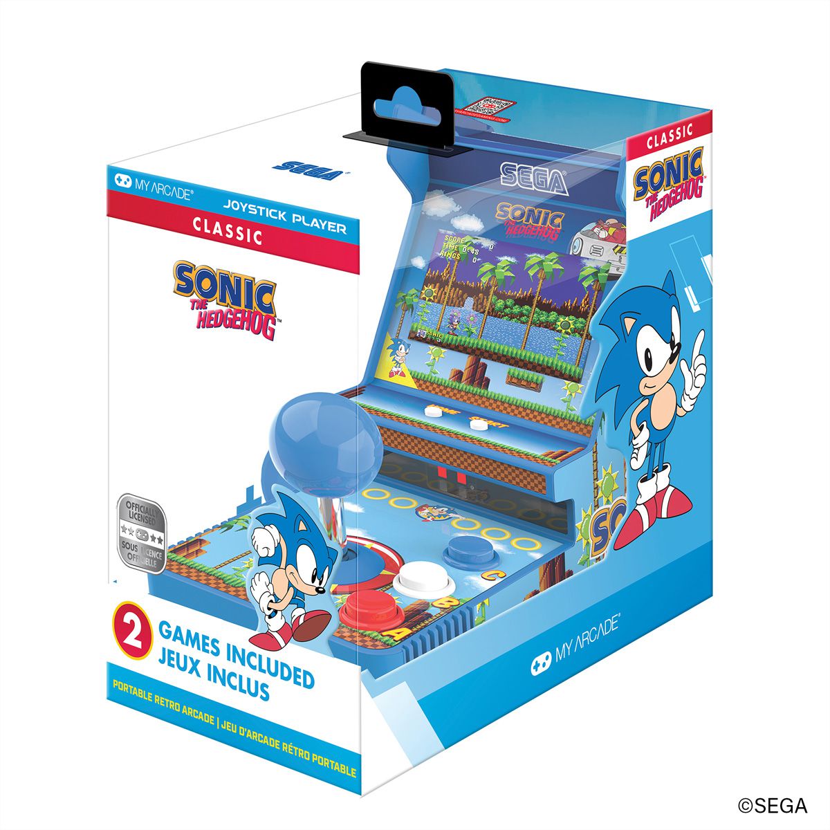 My Arcade Sonic the Hedgehog Joystick Player, Mini-Arcade, 2 Spiele, 3.5" Display