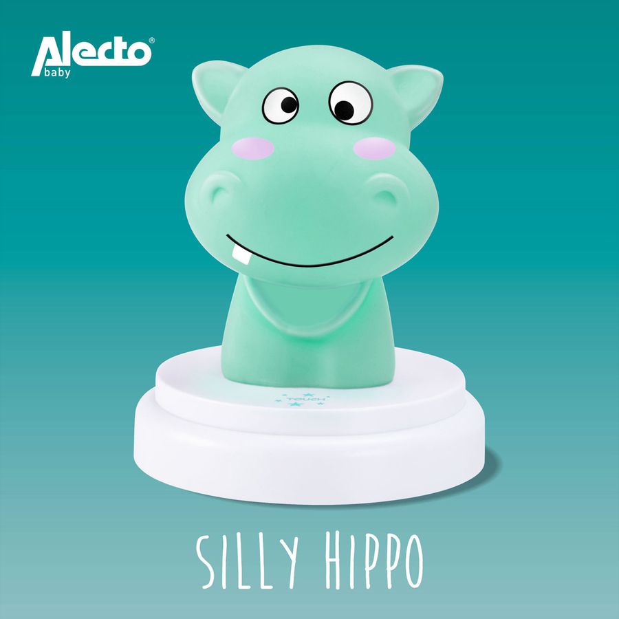 Alecto Baby LED Nachtlicht Silly Hippo, Nilpferd, blau