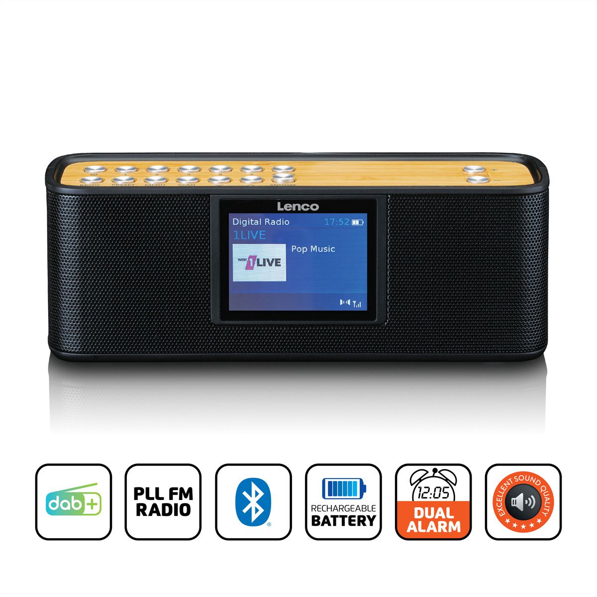Lenco DAB+ Radio PDR-045BK , schwarz