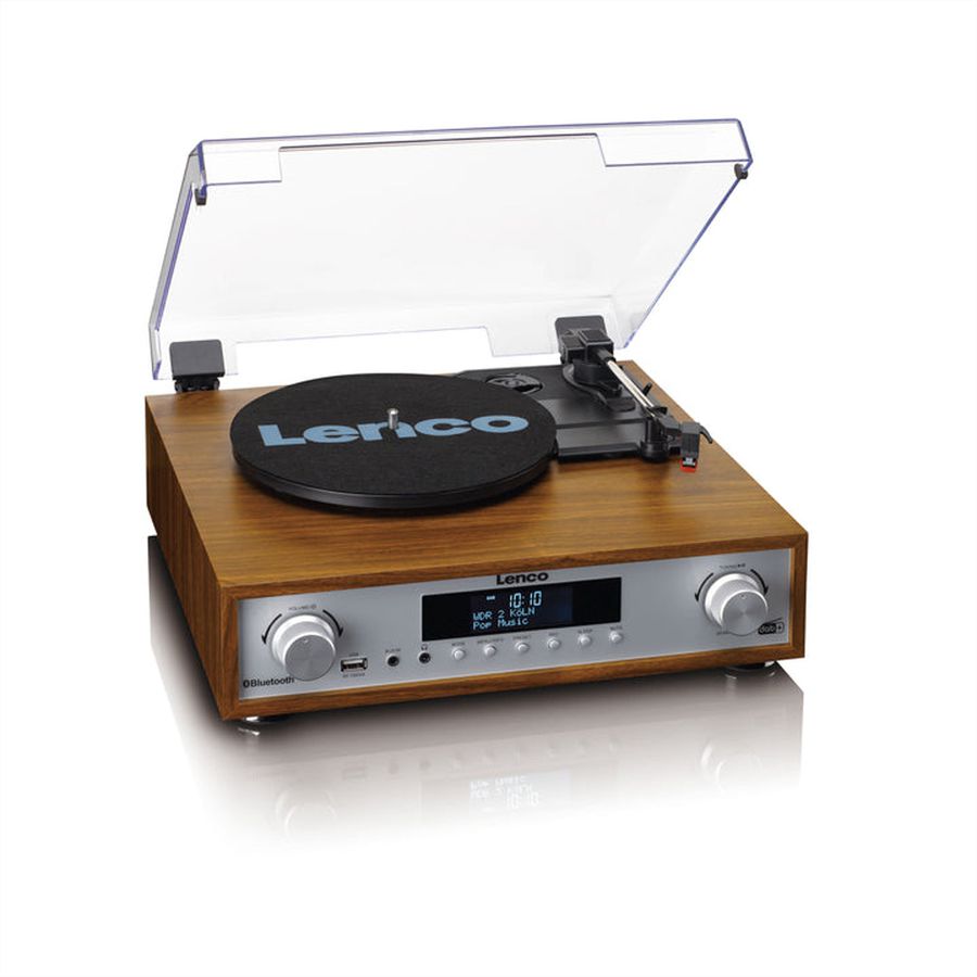 Lenco Chaîne Hi-Fi MC-160WD couleur bois, TT, DAB, radio FM, BT