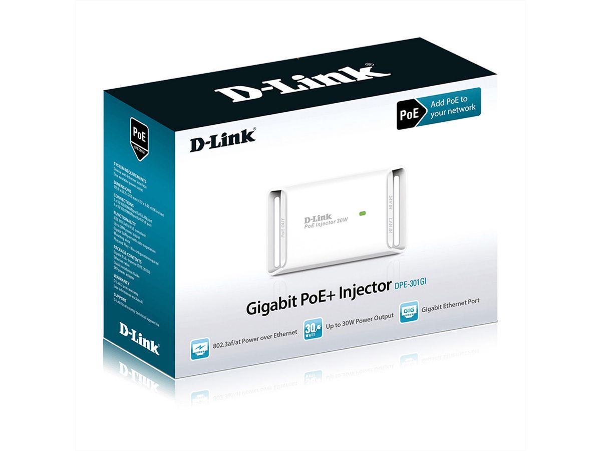 D-Link DPE-301GI PoE+ Adapter/Injector