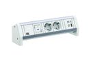 BACHMANN DESK 2xCEE7/3 1xcommutateur 1xUSB A/C 22W GST18 RAL9010