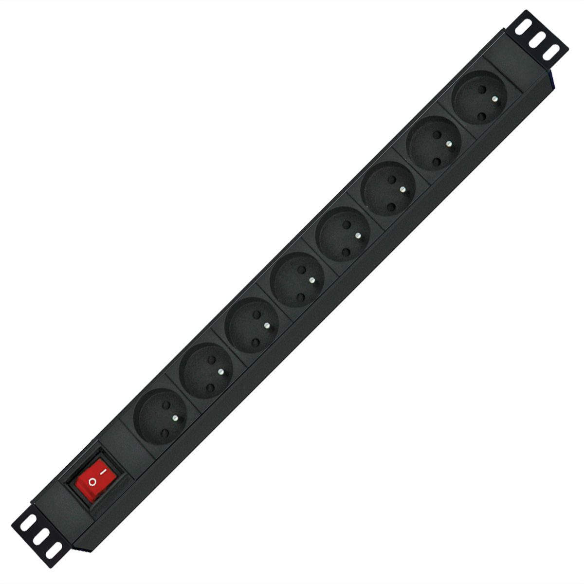 ROLINE 19-Zoll-Steckdosenleiste 8fach, mit Ein-/Aus-Schalter, UTE-Version, schwarz, 1,8 m