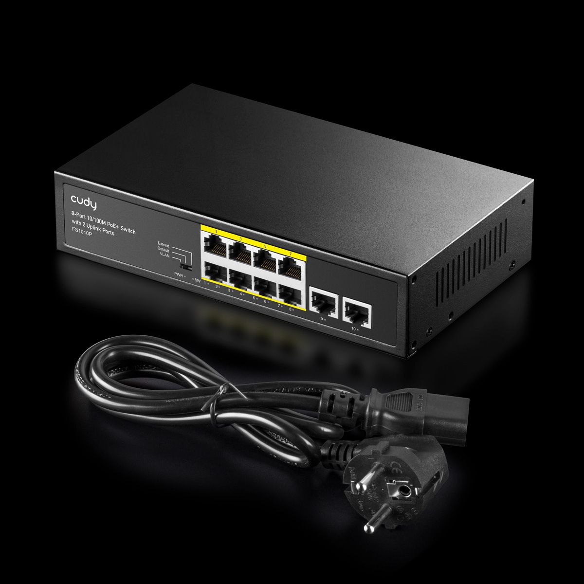 CUDY FS1010P Switch 8 ports 10/100M PoE+, 2 ports Uplink 120W