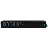 EXSYS EX-12290HMS HUB métallique 10 ports USB 3.2 Gen 2x1, 4x USB-C et 6x USB-A 3.2 Gen 1, pour table, mur et rail DIN