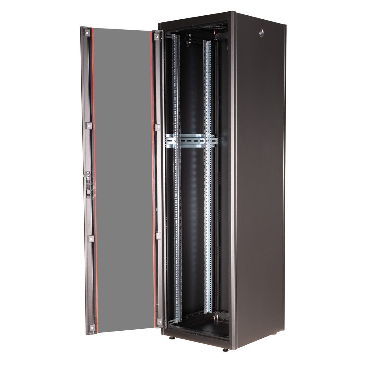 ROLINE 19-Zoll Netzwerkschrank Basic 42 HE, 600x600 BxT Glastür schwarz