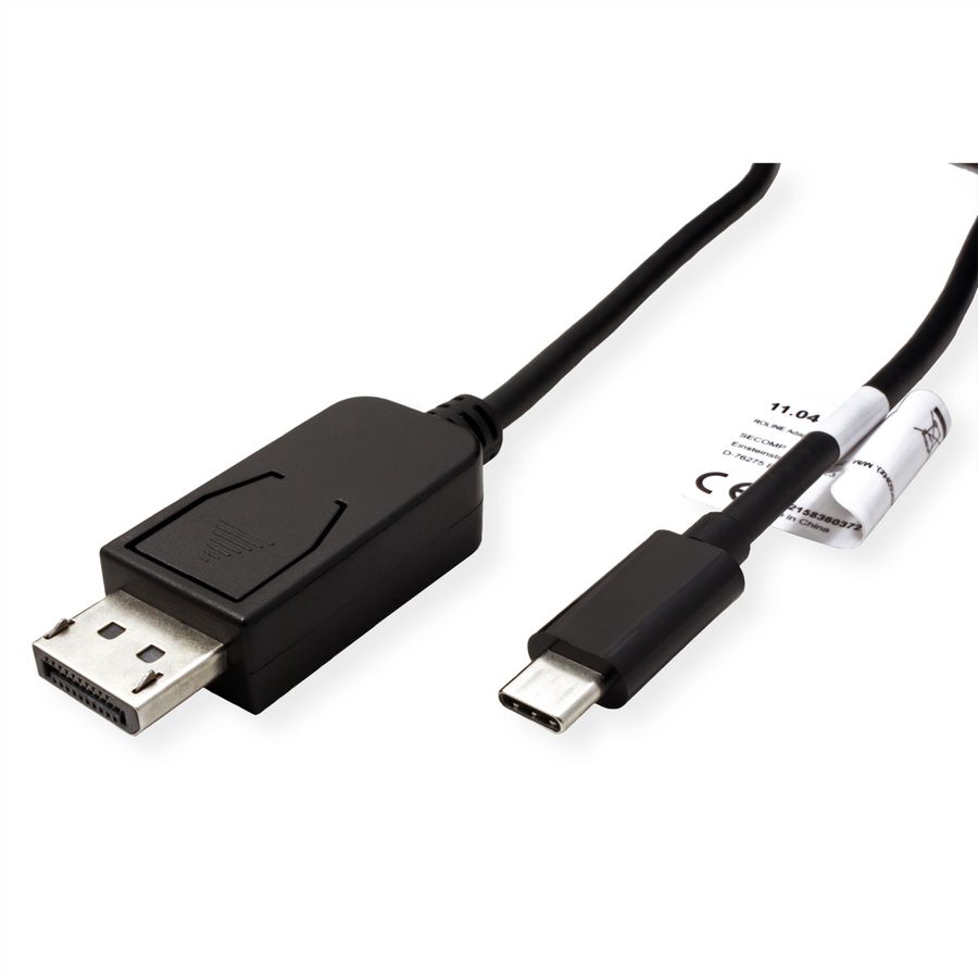 ROLINE USB Typ C - DisplayPort Adapterkabel, v1.4, ST/ST, 2 m