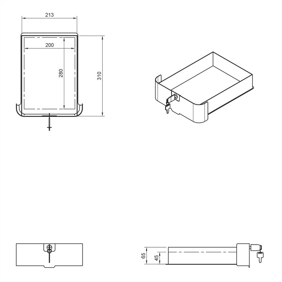 DATAFLEX Bento® desktop locker, 500, blanc