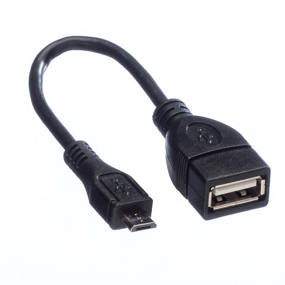 VALUE Câble USB 2.0, USB A femellle - Micro USB B mâle, OTG, 0,15 m