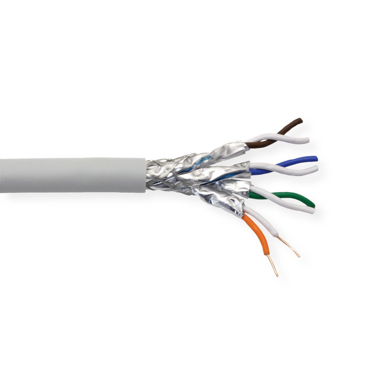 VALUE Câble Cat.8 (Classe I) S/FTP (PiMF-) rigide AWG22, LSOH, gris, 100 m