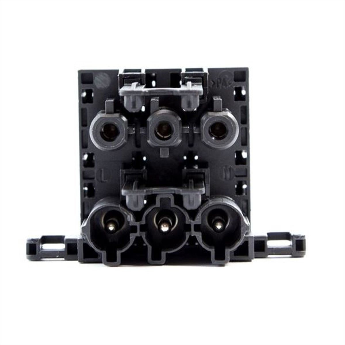 BACHMANN Bloc de distribution WIELAND GST18 1xIn/3xOut avec pattes de blocage, noir