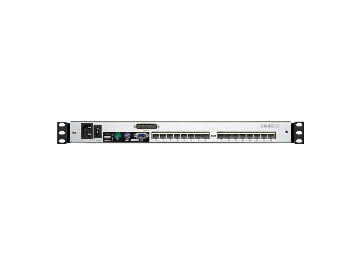 ATEN KL1516AM KVM-Switch, 43cm TFT, VGA, PS/2-USB über Kat 5, 16 Port, CH