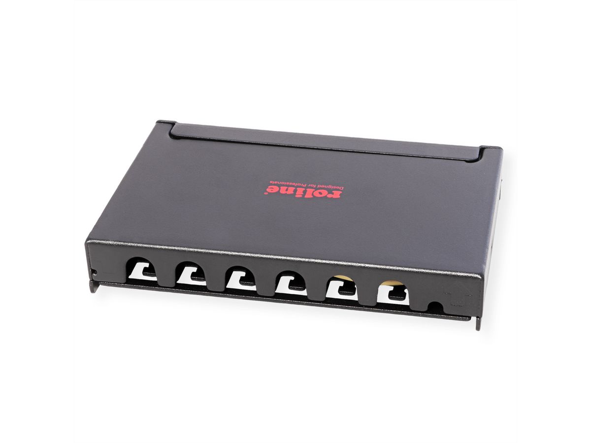 ROLINE Mini panneau Cat.6A/ClassEA 6 ports, 0,5U, blindé, noir