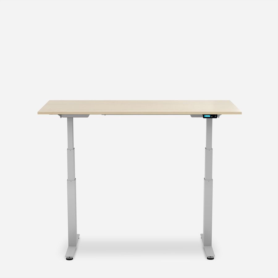 WRK21 Bureau Work 160 x 80 cm, Hauteur réglable, Mandal érable / Gris