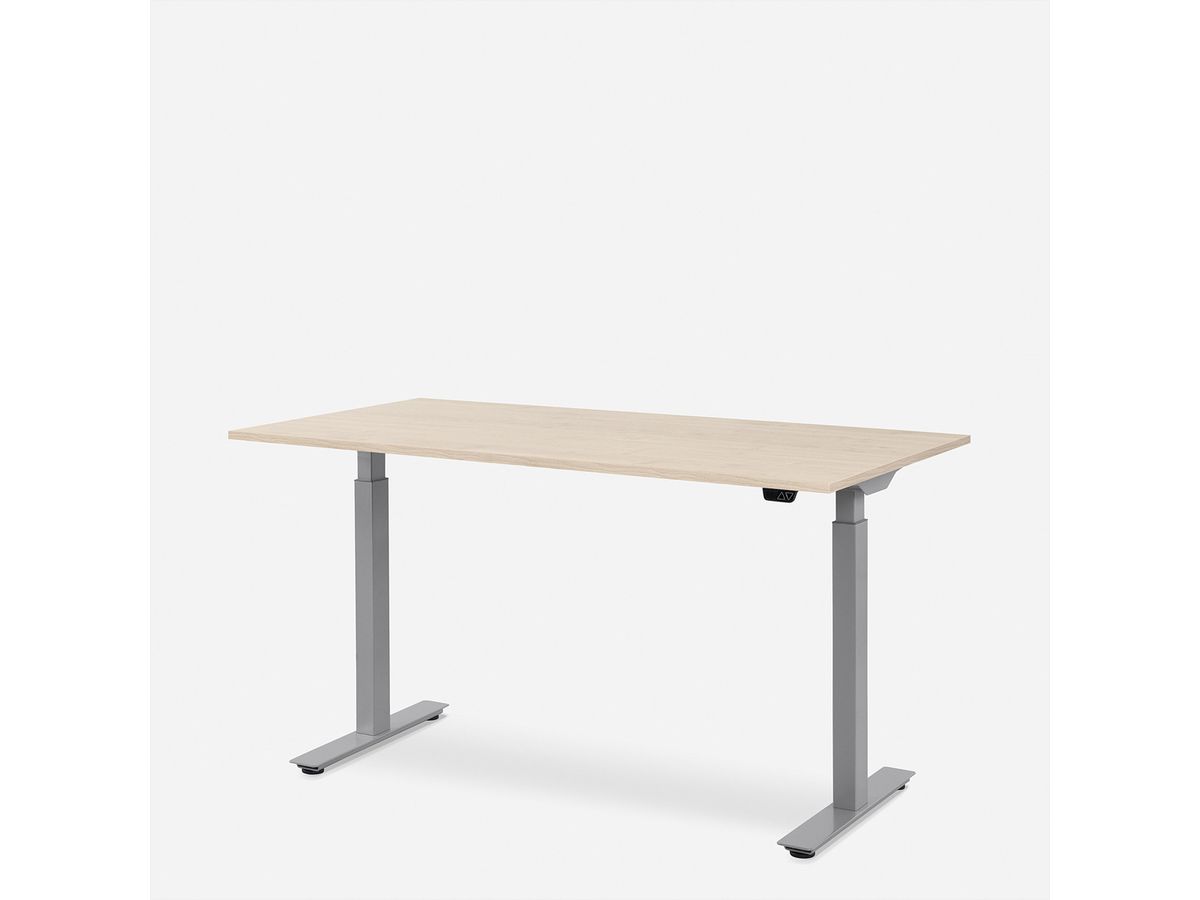 WRK21 Schreibtisch Smart 100 x 60 cm, Höhenverstellbar, Mandal Ahorn / Grau