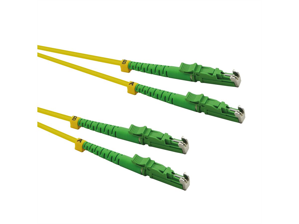 ROLINE LWL-Kabel duplex 9/125µm OS2, LSH/LSH, APC Schliff, LSOH, gelb, 2 m