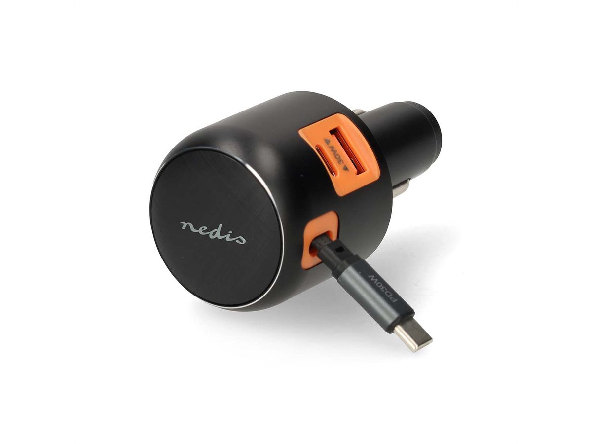 Nedis KFZ Schnellladegerät 60W mit USB-C & USB-A , car charger 60W - Dunkel Grau