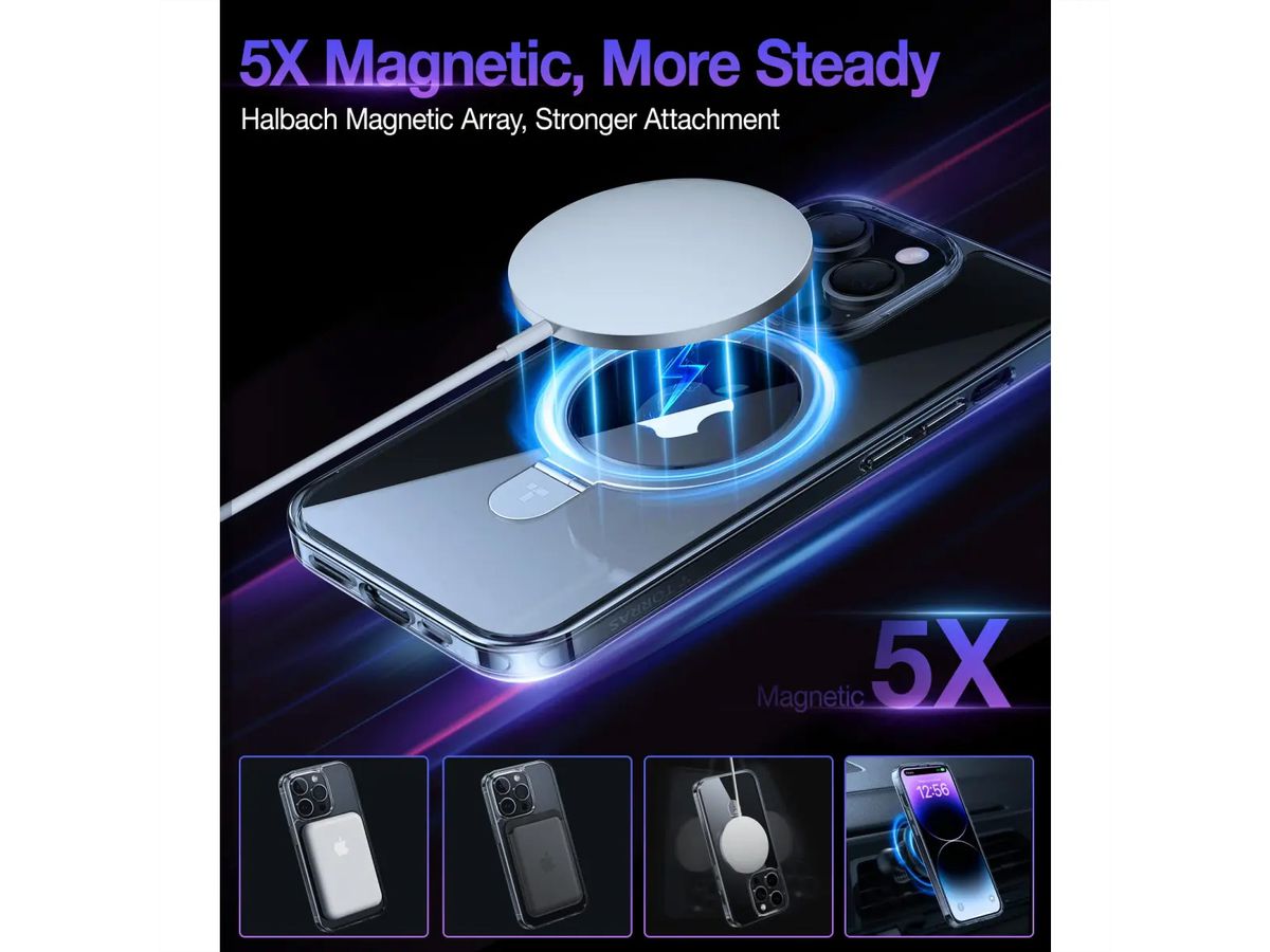 Torras UPRO Ostand Schutzhülle, iPhone 14 Pro, MagSafe, transparent