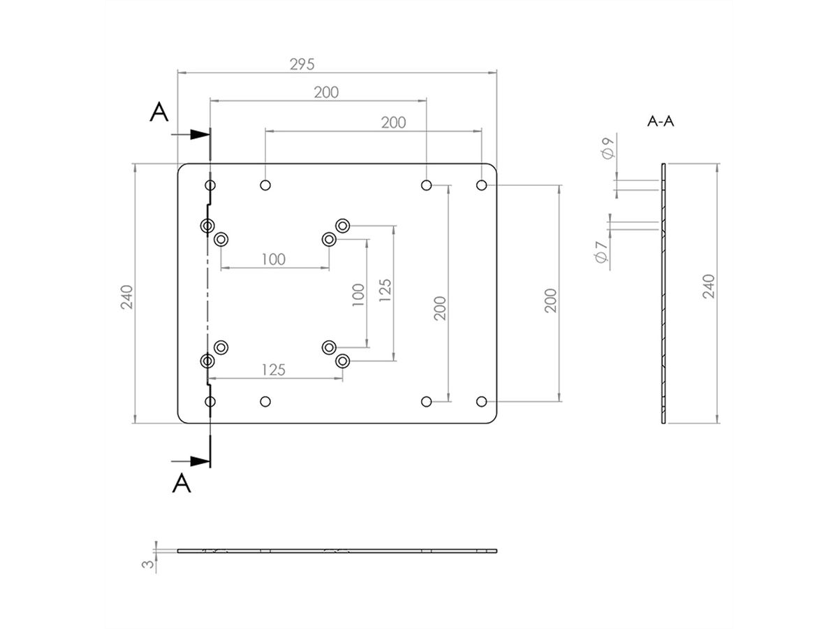 Hagor Samsung Q-Serie 32 - 43 Portrait Adapterplatte, schwarz