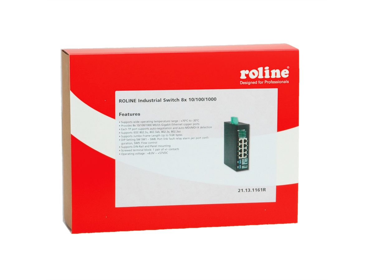 ROLINE Switch Gigabit industriel 8x RJ-45