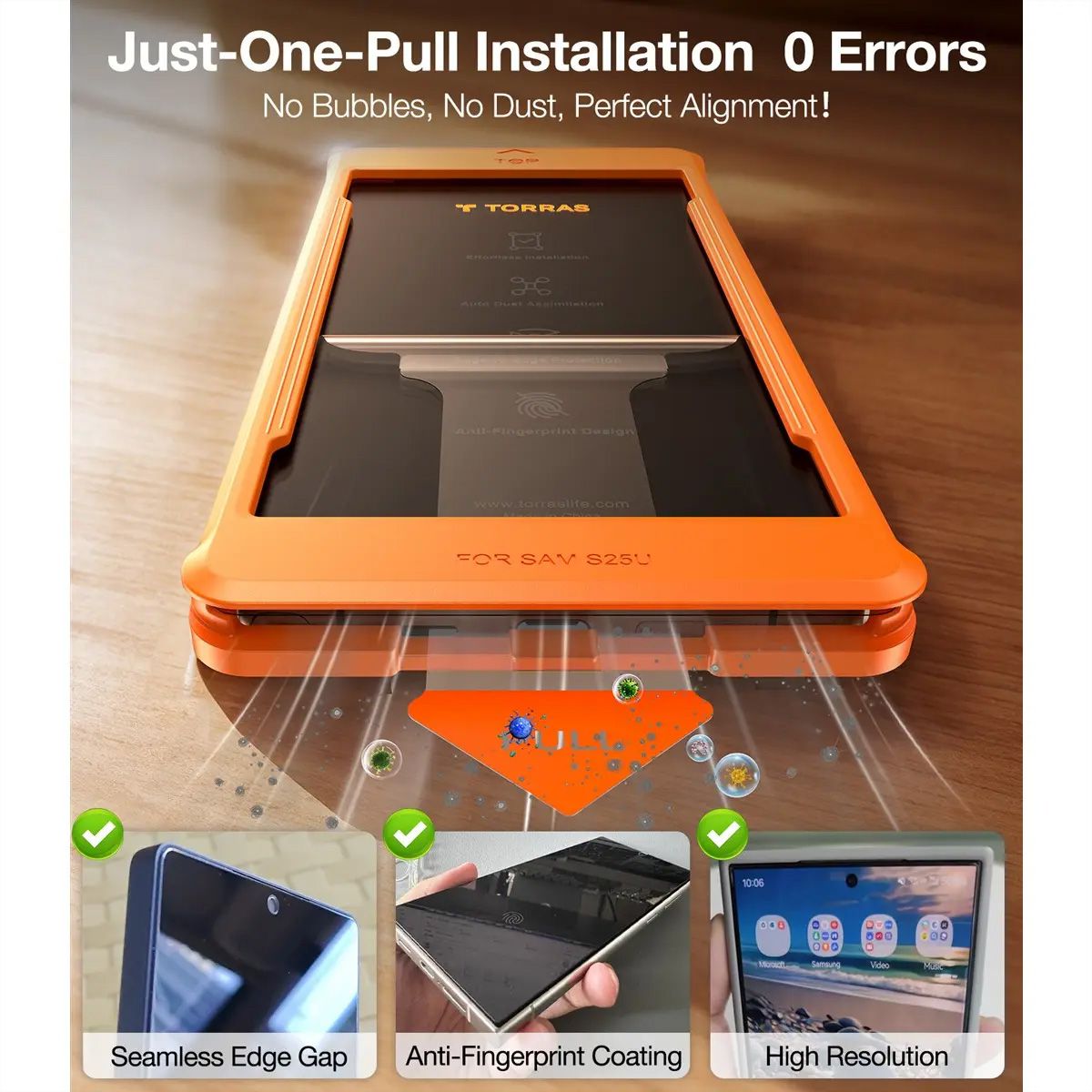 Torras Install Master protection d'écran, Galaxy S25 Ultra, MagSafe, transparent