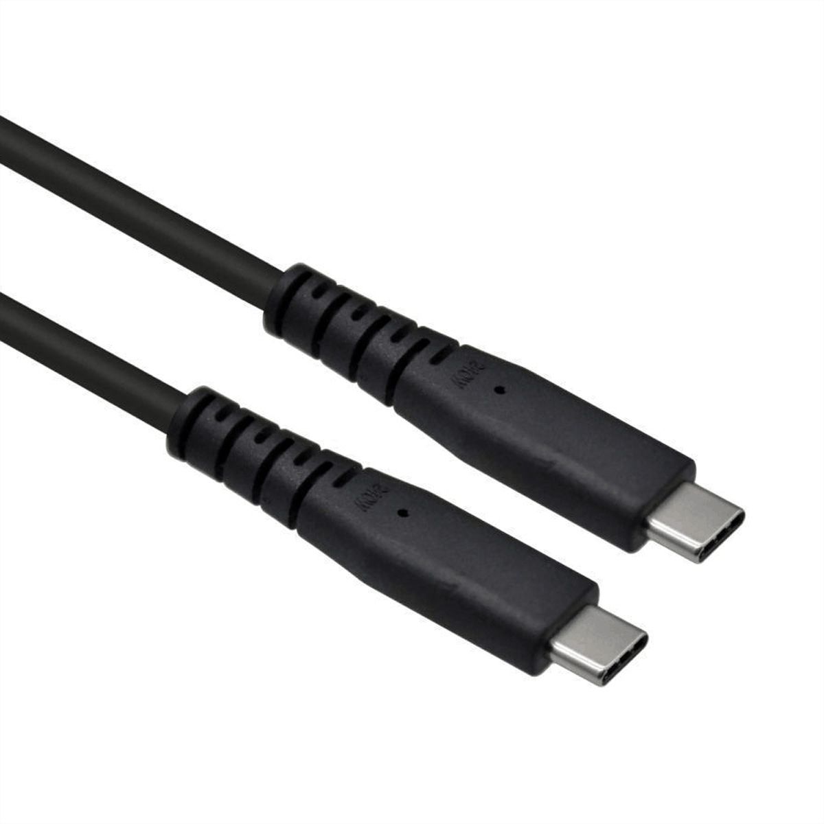 ROLINE USB4 Gen3x2 Kabel, C–C, ST/ST, 8K UHD-2, 80Gbit/s, 240W, schwarz, 0,5 m