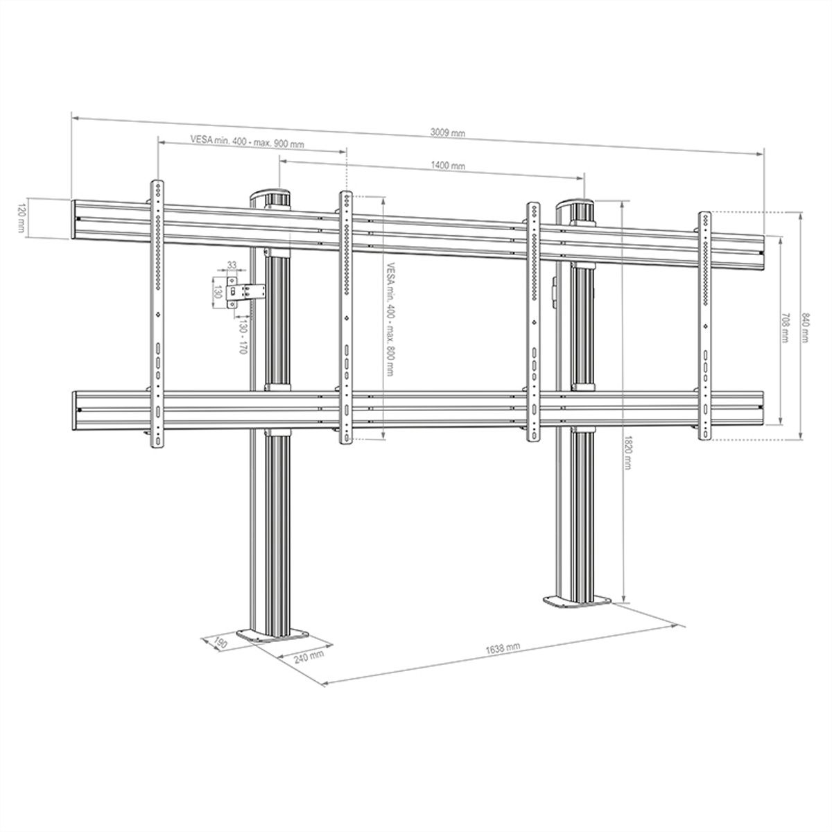 Hagor Système de stand CPS Floor-Wall/bolt down 2x 75-86