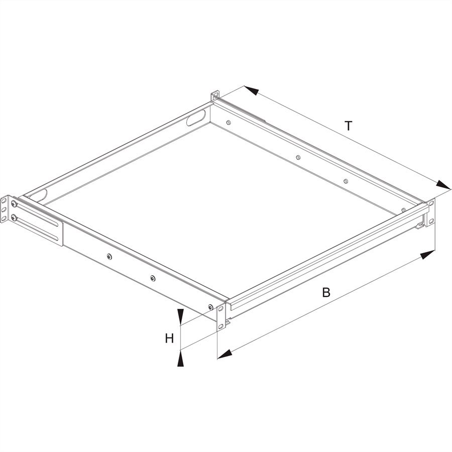 CONTEG Support 19" pour clavier, télescopique, sans clavier
