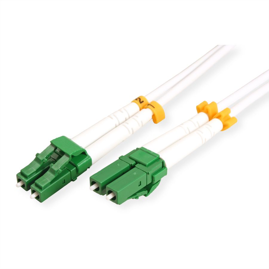 ROLINE LWL-Kabel Duplex, 9/125µm OS2, LC-APC/LC-APC, stahlarmiert, LSOH, weiß, 20 m