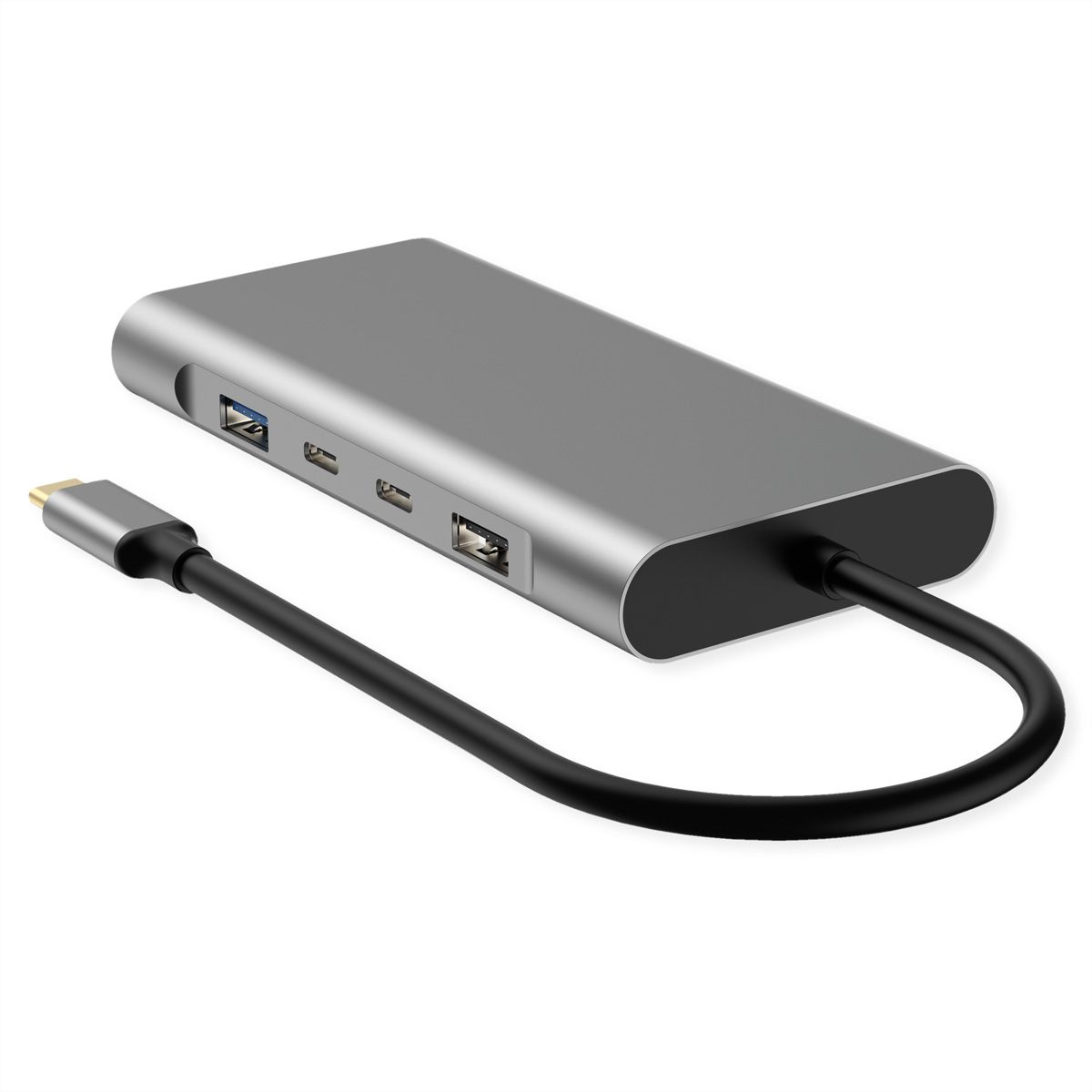 VALUE USB-C Dockingstation, 2x 4k HDMI, DP, VGA, Gigabit Ethernet, 2x USB-C, 2x USB-A, PD