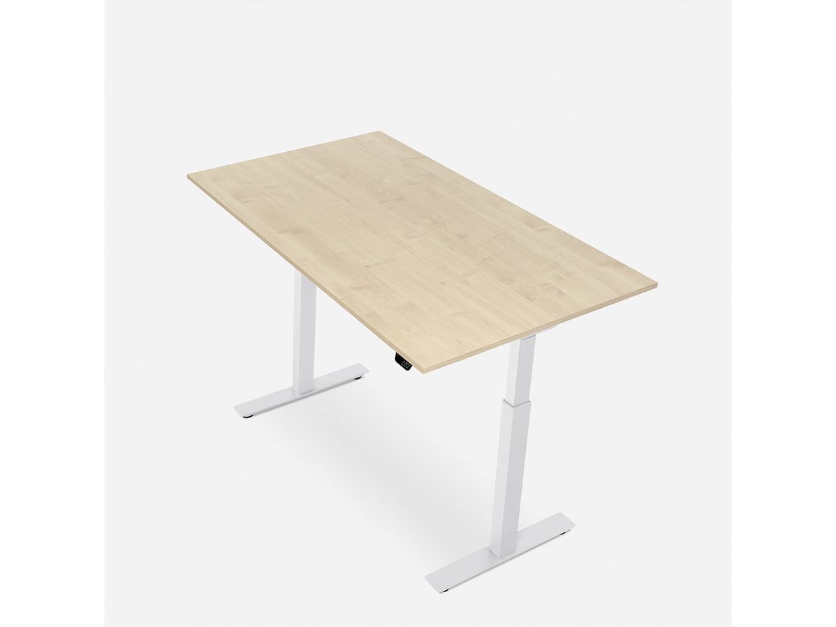WRK21 Schreibtisch Smart 100 x 60 cm, Höhenverstellbar, Mandal Ahorn / Weiss