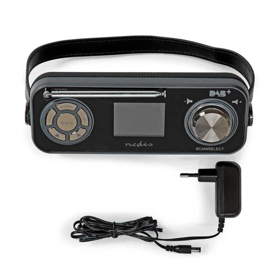 Nedis DAB+ Radio Tischradio, schwarz, Bluetooth, Akku