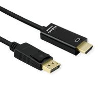 ROLINE DisplayPort Kabel DP - UHDTV, Slim, ST/ST, schwarz, 1 m