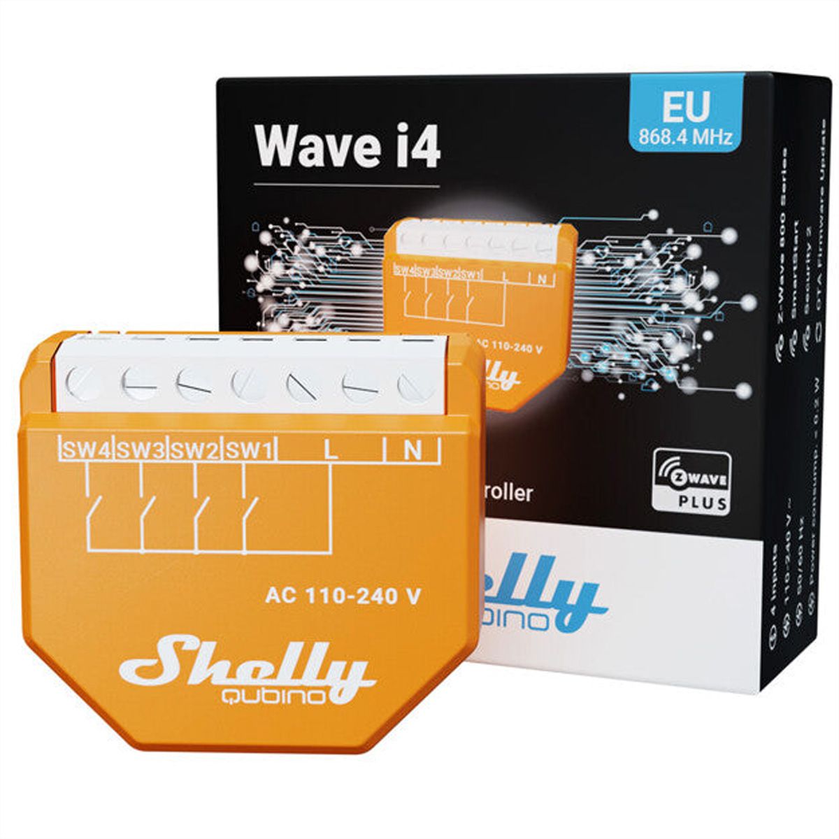 Shelly  Interface de boutonQubino Wave i4