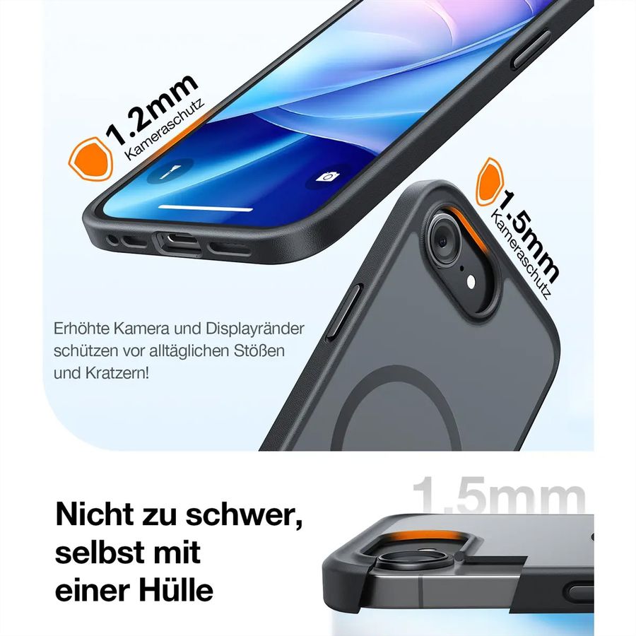 Torras Guadrian Case, iPhone 16e, MagSafe, noir