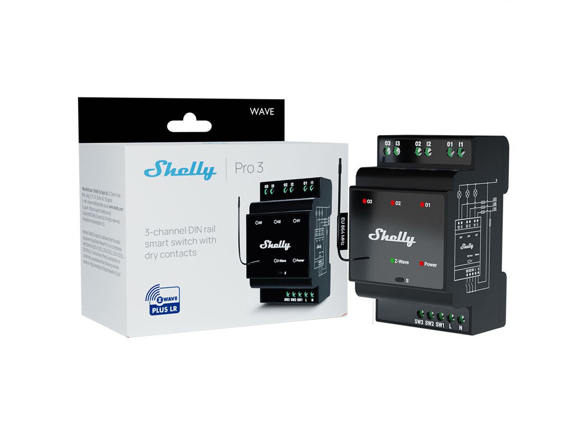 Shelly  Actionneur de commutation Qubino Wave Pro 3