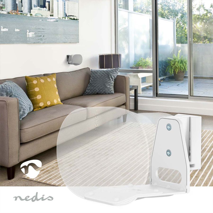 Nedis Lautsprecher-Wandhalterung für Sonos Era300 weiss, Wand, 5 kg, neig- und drehbar