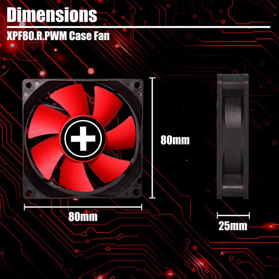 Xilence XPF80.R.PWM 80mm PWM Ventilateur de boîtier, 4PIN