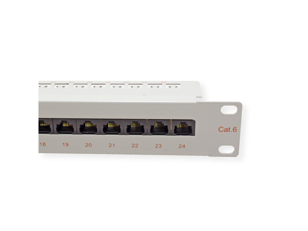 ROLINE Kat.6 (Class E) 19"-Patchpanel, 24P, ungeschirmt, grau